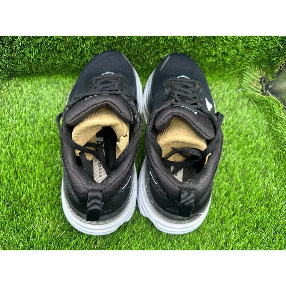 Hoka One One Bondi 8 1127954-BWHT Athletic Sneaker Womens 7.5D Black Mesh Sports